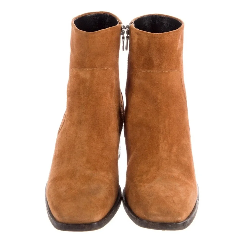 RAG & BONE Cinnamon Axel Suede Square Toe Western Ankle Bootie - Picture 3 of 7
